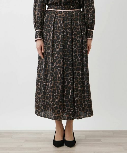 Leilian / レリアン ミニ・ひざ丈スカート | レオパード柄フレアスカート | 詳細4