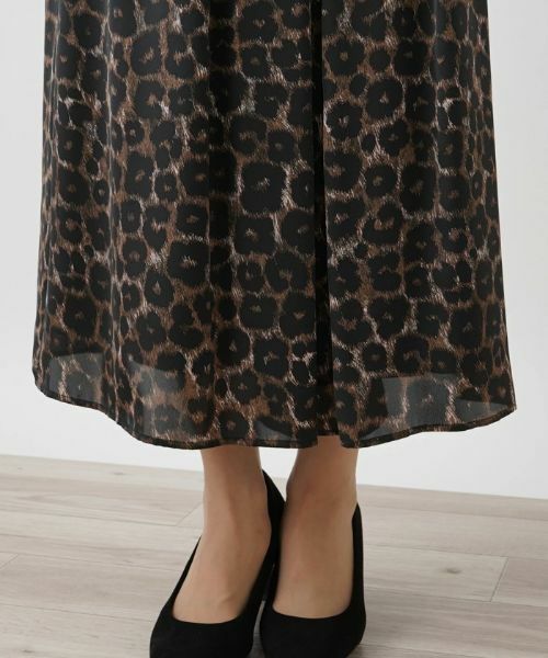 Leilian / レリアン ミニ・ひざ丈スカート | レオパード柄フレアスカート | 詳細8
