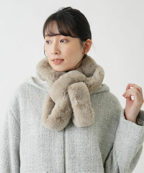 Leilian/レリアン フェイクファーストール ライトグレー その他 Leilian/レリアン フェイクファーストール ライトグレー その他