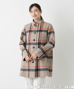 Leilian / レリアン その他アウター | チェックスタンドカラーコート