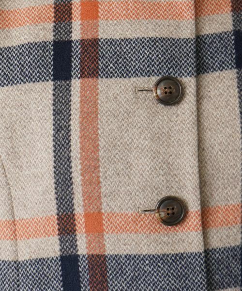 Leilian / レリアン その他アウター | チェックスタンドカラーコート | 詳細13