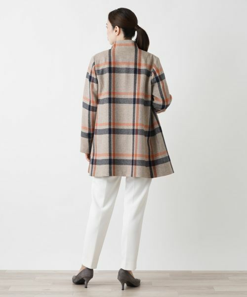 Leilian / レリアン その他アウター | チェックスタンドカラーコート | 詳細3