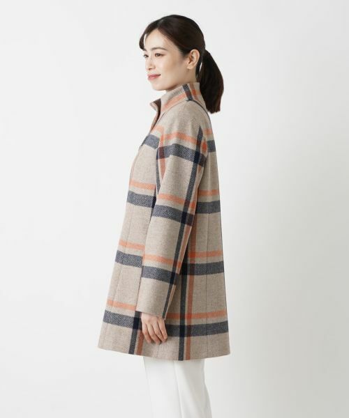 Leilian / レリアン その他アウター | チェックスタンドカラーコート | 詳細5