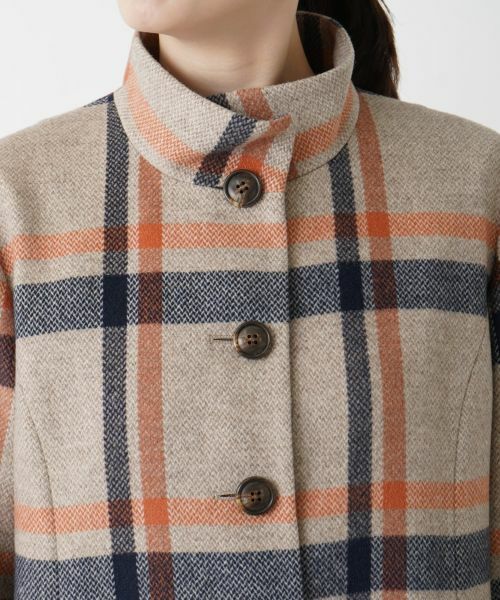 Leilian / レリアン その他アウター | チェックスタンドカラーコート | 詳細7