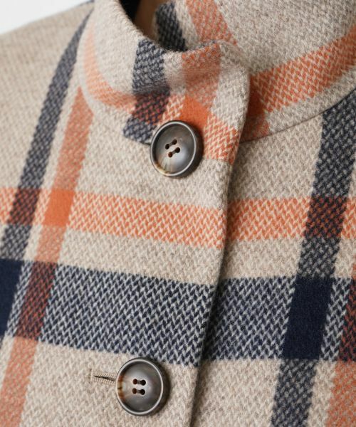 Leilian / レリアン その他アウター | チェックスタンドカラーコート | 詳細9