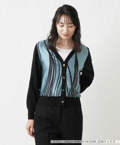 Leilian / レリアン カーディガン・ボレロ | フロント切替Vネックカーディガン