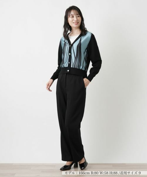 Leilian / レリアン カーディガン・ボレロ | フロント切替Vネックカーディガン | 詳細1