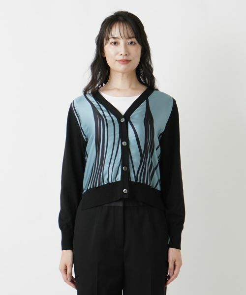 Leilian / レリアン カーディガン・ボレロ | フロント切替Vネックカーディガン | 詳細4