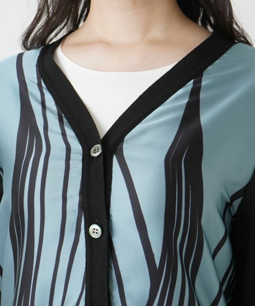 Leilian / レリアン カーディガン・ボレロ | フロント切替Vネックカーディガン | 詳細7