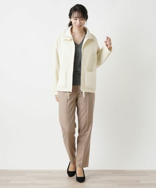 Leilian / レリアン その他アウター | ニット切替比翼ジャケット | 詳細1