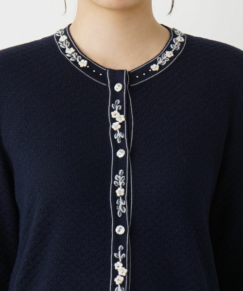 Leilian / レリアン カーディガン・ボレロ | フラワー刺繍ビジューカーディガン | 詳細12