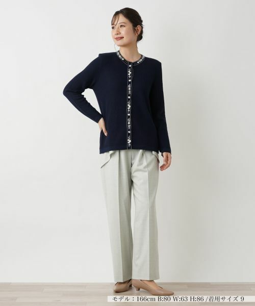 Leilian / レリアン カーディガン・ボレロ | フラワー刺繍ビジューカーディガン | 詳細6