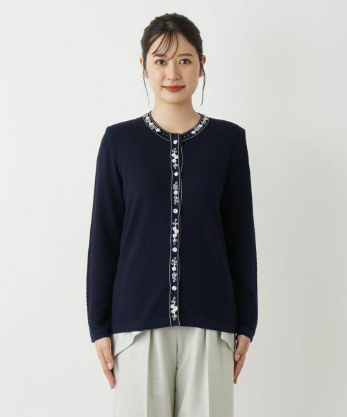 Leilian / レリアン カーディガン・ボレロ | フラワー刺繍ビジューカーディガン | 詳細9