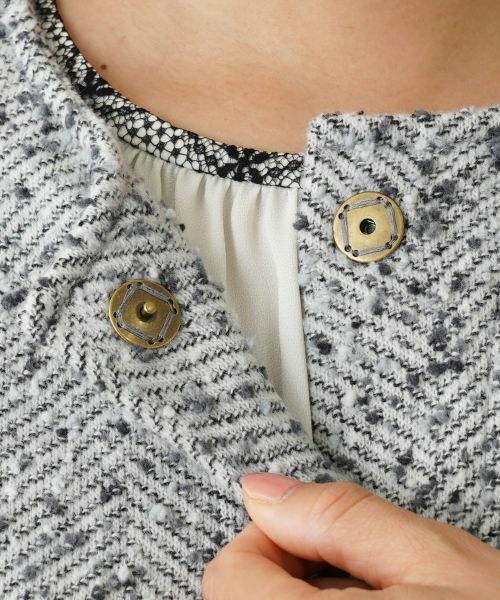 Leilian / レリアン テーラードジャケット | ノーカラージャケット【BRUNO  MANETTI 】 | 詳細12