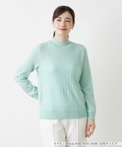 Leilian / レリアン ニット・セーター | カシミヤ編地切替ハイネックニット