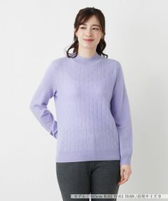 Leilian / レリアン ニット・セーター | カシミヤ編地切替ハイネックニット