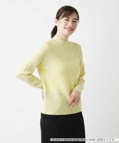 Leilian / レリアン ニット・セーター | カシミヤ編地切替ハイネックニット