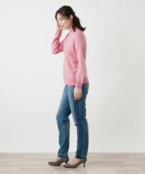 Leilian / レリアン ニット・セーター | カシミヤ編地切替ハイネックニット | 詳細14