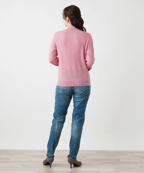 Leilian / レリアン ニット・セーター | カシミヤ編地切替ハイネックニット | 詳細15