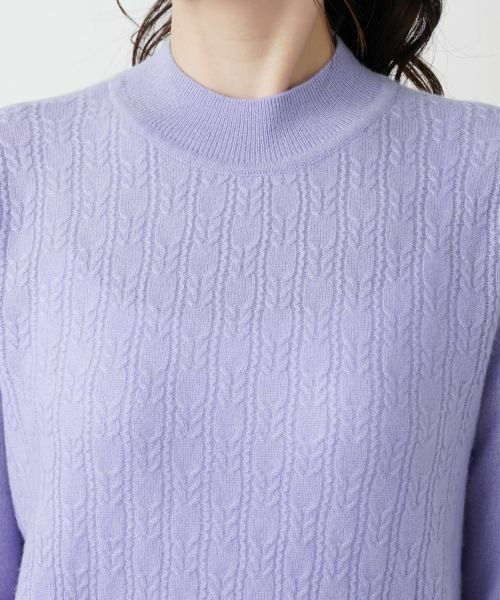 Leilian / レリアン ニット・セーター | カシミヤ編地切替ハイネックニット | 詳細16