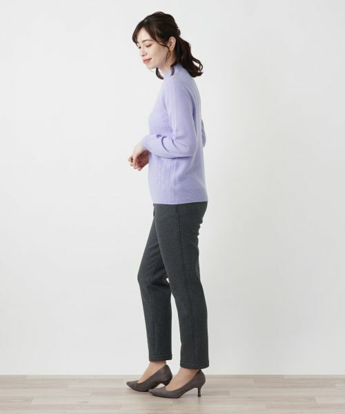 Leilian / レリアン ニット・セーター | カシミヤ編地切替ハイネックニット | 詳細18