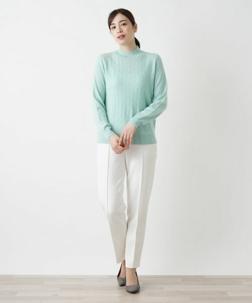Leilian / レリアン ニット・セーター | カシミヤ編地切替ハイネックニット | 詳細5