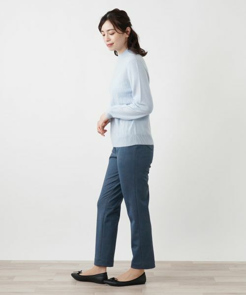 Leilian / レリアン ニット・セーター | カシミヤ編地切替ハイネックニット | 詳細8