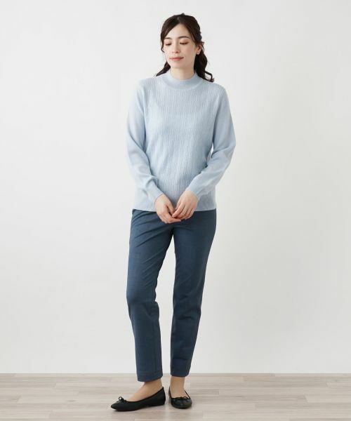 Leilian / レリアン ニット・セーター | カシミヤ編地切替ハイネックニット | 詳細9