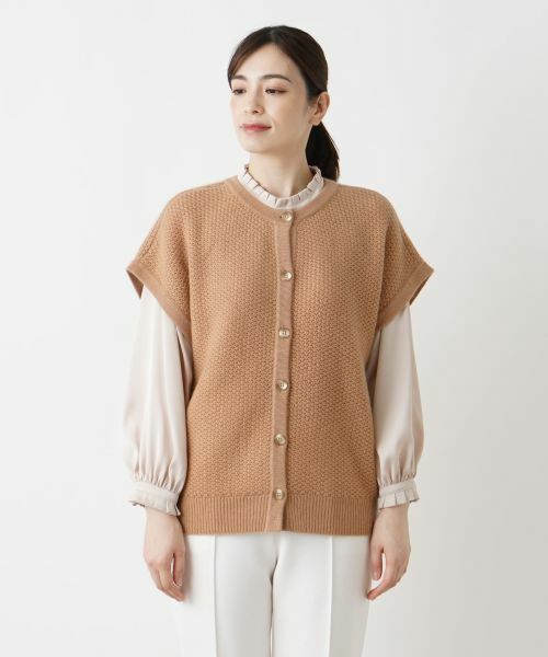 Leilian / レリアン テーラードジャケット | カシミヤクルーネックニットベスト | 詳細10