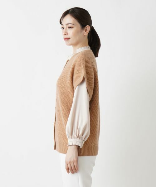 Leilian / レリアン テーラードジャケット | カシミヤクルーネックニットベスト | 詳細11