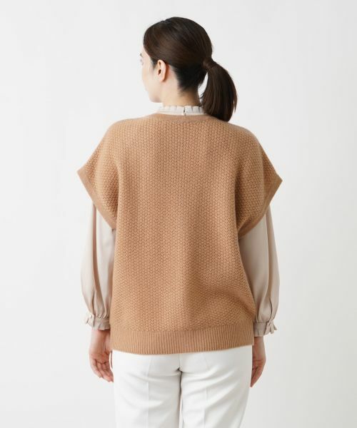 Leilian / レリアン テーラードジャケット | カシミヤクルーネックニットベスト | 詳細12