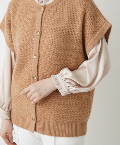 Leilian / レリアン テーラードジャケット | カシミヤクルーネックニットベスト | 詳細16