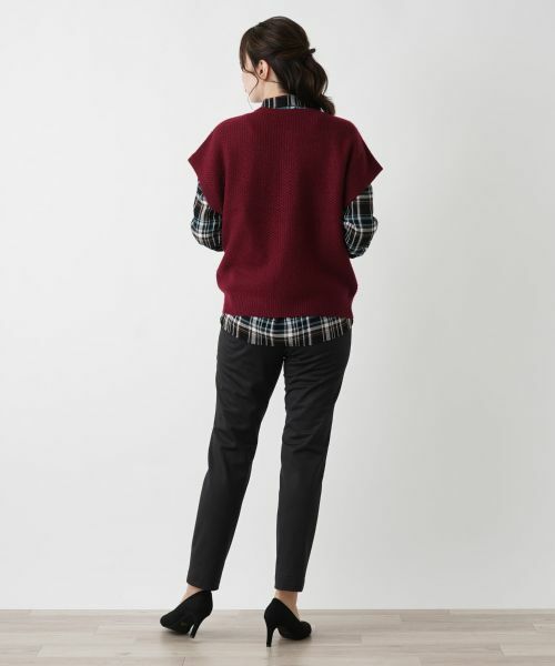Leilian / レリアン テーラードジャケット | カシミヤクルーネックニットベスト | 詳細3