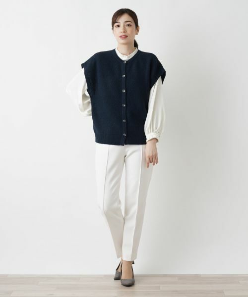 Leilian / レリアン テーラードジャケット | カシミヤクルーネックニットベスト | 詳細4