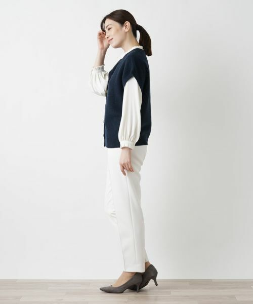 Leilian / レリアン テーラードジャケット | カシミヤクルーネックニットベスト | 詳細5