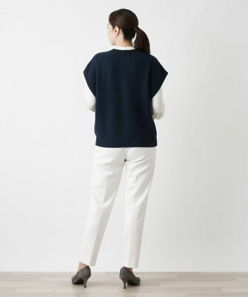 Leilian / レリアン テーラードジャケット | カシミヤクルーネックニットベスト | 詳細6
