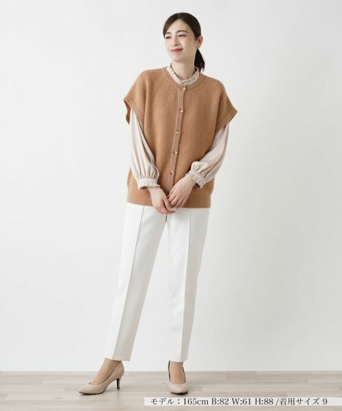 Leilian / レリアン テーラードジャケット | カシミヤクルーネックニットベスト | 詳細7