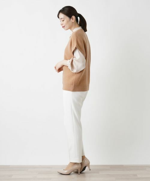 Leilian / レリアン テーラードジャケット | カシミヤクルーネックニットベスト | 詳細8