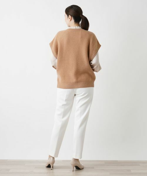 Leilian / レリアン テーラードジャケット | カシミヤクルーネックニットベスト | 詳細9