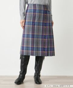Leilian / レリアン ミニ・ひざ丈スカート | タータンチェックラップスカート【Leilian WHITE LABEL】