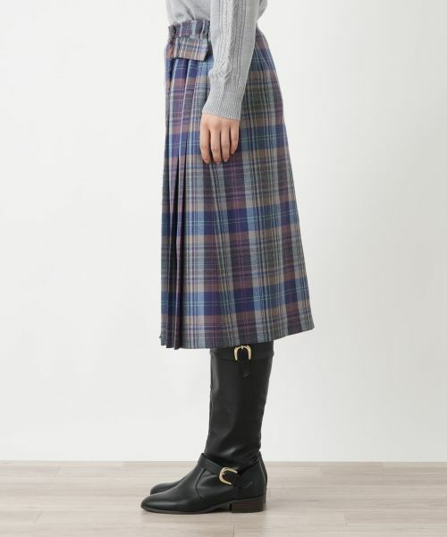 Leilian / レリアン ミニ・ひざ丈スカート | タータンチェックラップスカート【Leilian WHITE LABEL】 | 詳細5