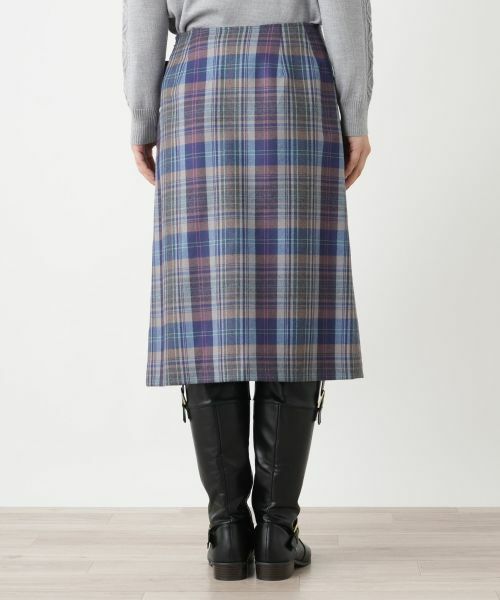 Leilian / レリアン ミニ・ひざ丈スカート | タータンチェックラップスカート【Leilian WHITE LABEL】 | 詳細6