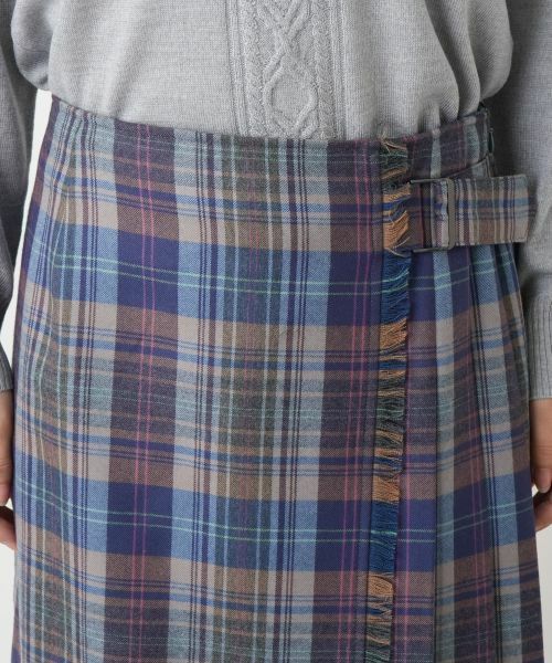 Leilian / レリアン ミニ・ひざ丈スカート | タータンチェックラップスカート【Leilian WHITE LABEL】 | 詳細7
