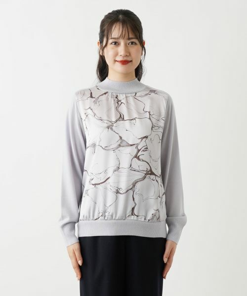 Leilian / レリアン ニット・セーター | 異素材切替ハイネックプルオーバー | 詳細4