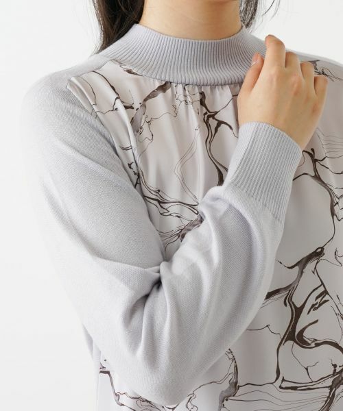 Leilian / レリアン ニット・セーター | 異素材切替ハイネックプルオーバー | 詳細9