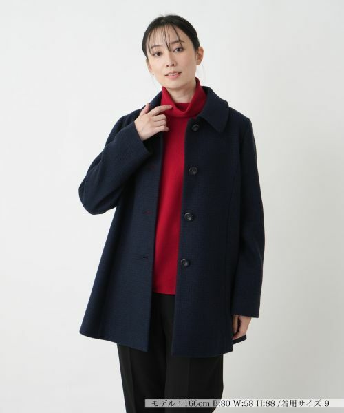 Leilian / レリアン その他アウター | カシミヤショートコート【Leilian WHITE LABEL】（ネイビー）