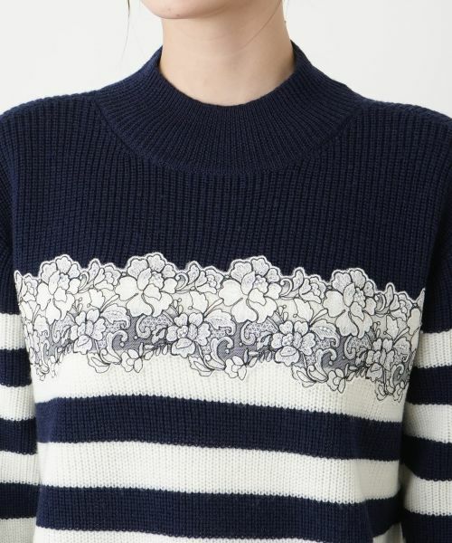 Leilian / レリアン ニット・セーター | ボーダーレースニット【Leilian WHITE LABEL】 | 詳細11