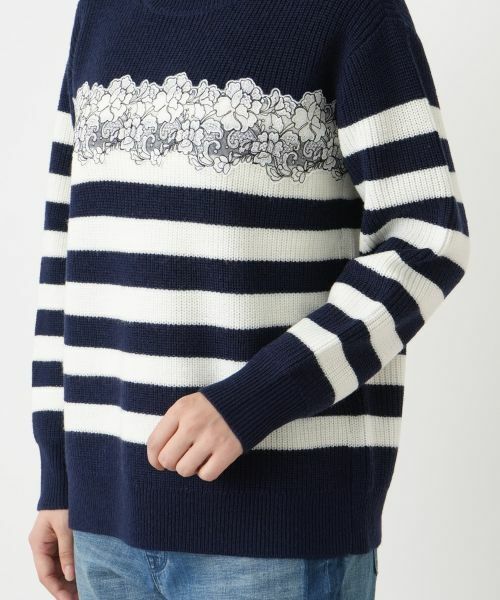 Leilian / レリアン ニット・セーター | ボーダーレースニット【Leilian WHITE LABEL】 | 詳細13