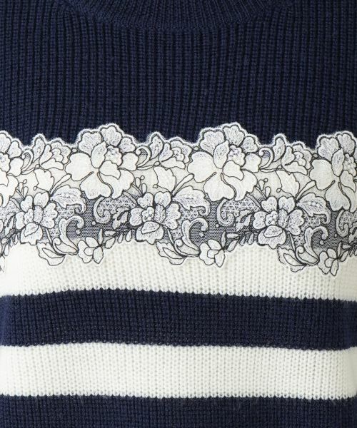 Leilian / レリアン ニット・セーター | ボーダーレースニット【Leilian WHITE LABEL】 | 詳細15