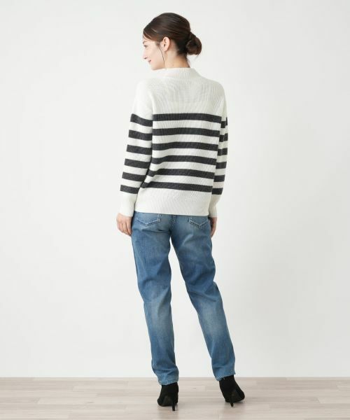 Leilian / レリアン ニット・セーター | ボーダーレースニット【Leilian WHITE LABEL】 | 詳細3